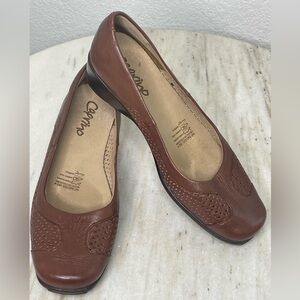 Caprino shoes wedge leather brown sz 38 Colombian made